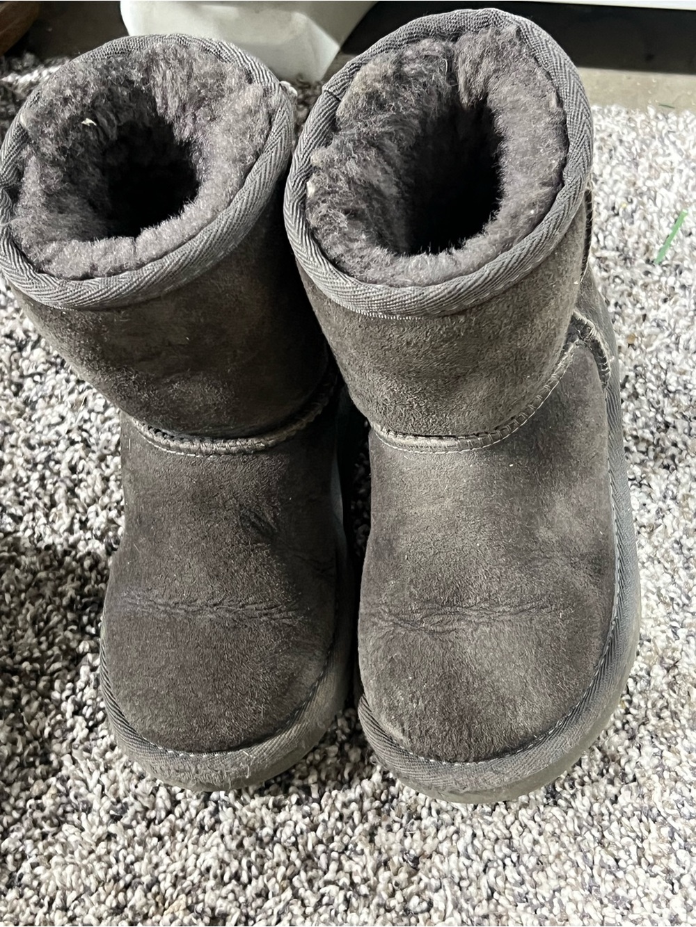 UGG Kids Short Charcoal Suede Boots